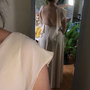 Bridesmaid dress. Color champagne. Size medium. Floor length. Open back.unworn.